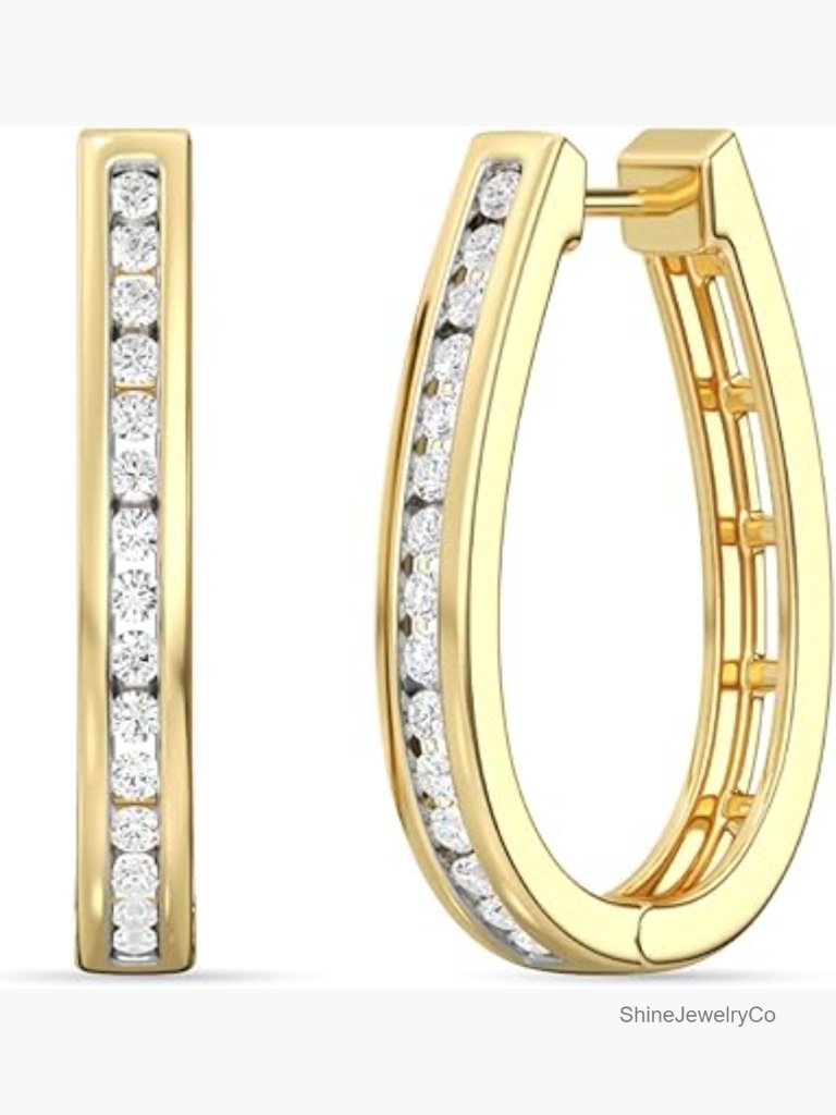Hinged Lab-Grown Diamond Hoop Earrings 1/2 Carat Tw Si1 Sterling Silver